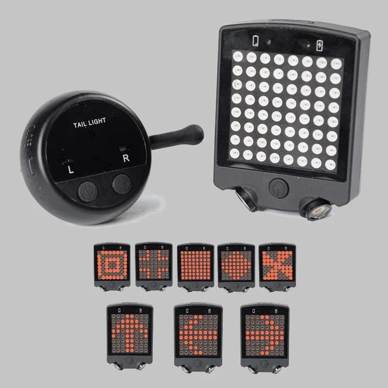 Brehn | USB wiederaufladbares LED Fahrrad Blinklicht Laserlicht, mit Fernbedienung & wasserdichtem Design