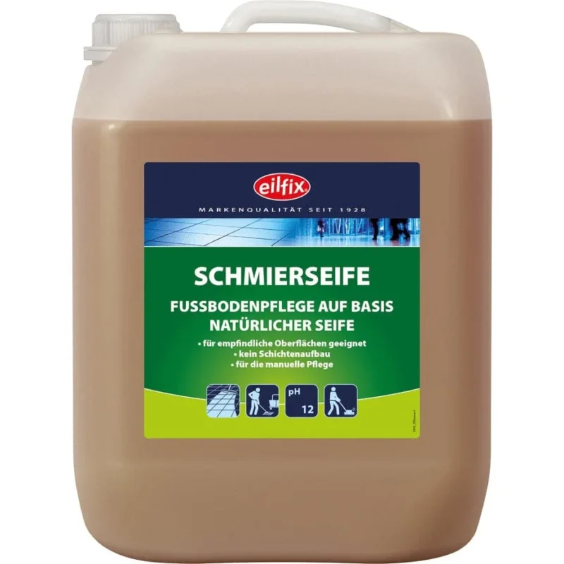 EILFIX Schmierseife flüssig – Fußbodenpflege, natürliche Seife, seidenmatt 10 Liter Kanister
