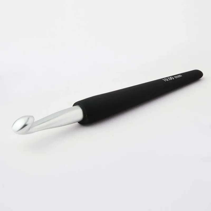 KnitPro Häkelnadel mit Softgriff 10,00 mm silber