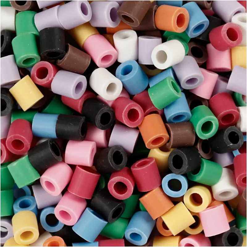NABBI BioBeads, size 5x5 mm, hole size 2.5 mm, medium, assorted colours, 3000 pc