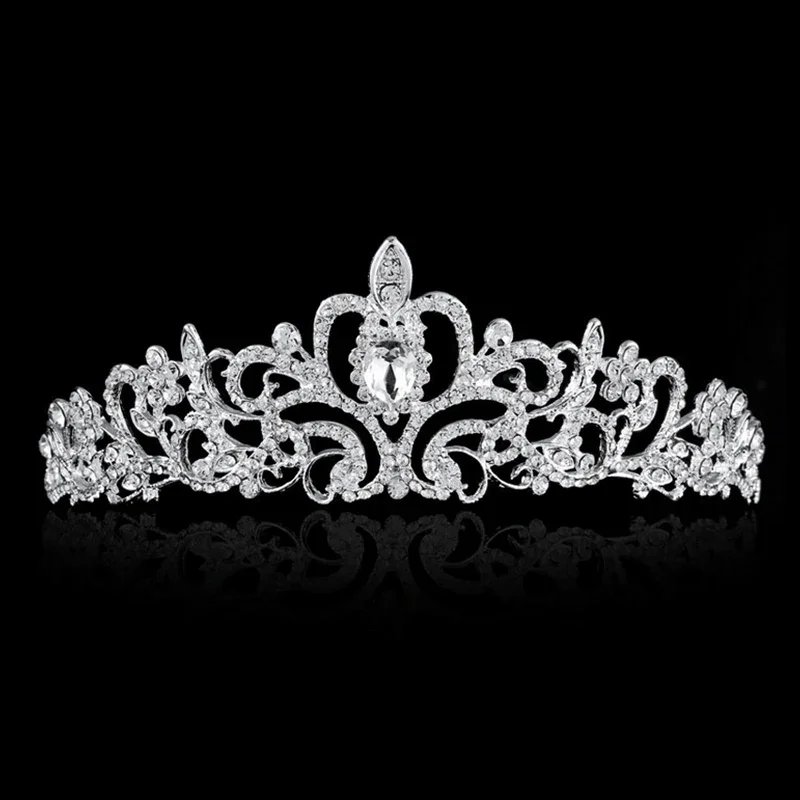 Kristall-Tiara-Krone mit Strasskamm