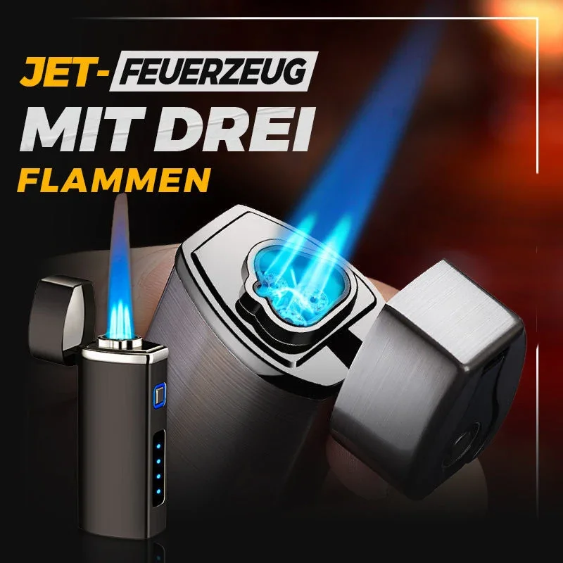 Jet-Feuerzeug mit drei Flammenn
