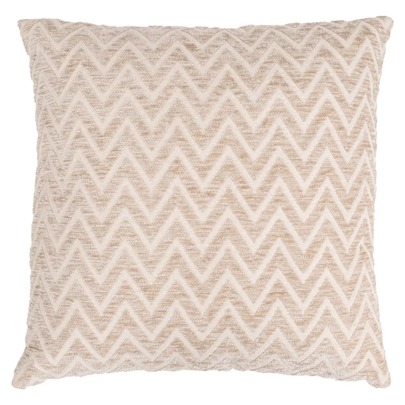 Richmond Interiors Kissen Cassy mit Zick-Zack Muster Beige | 50x50 cm