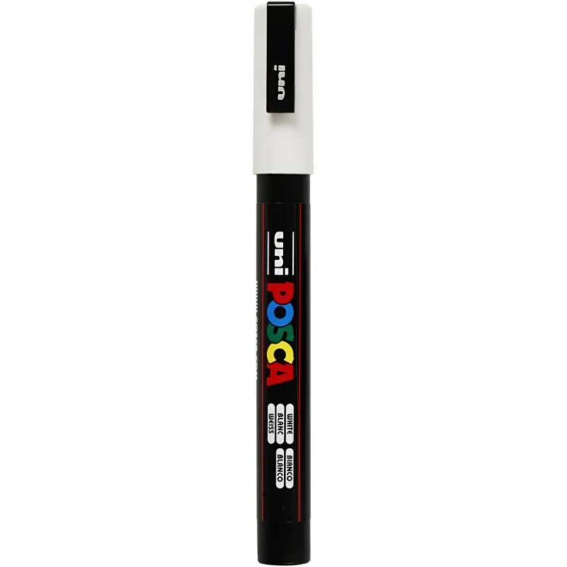 Posca Marker , Nr. PC-3M, Strichstärke 0,9-1,3 mm, fein, Weiß, 1 Stk [HOB-274052]