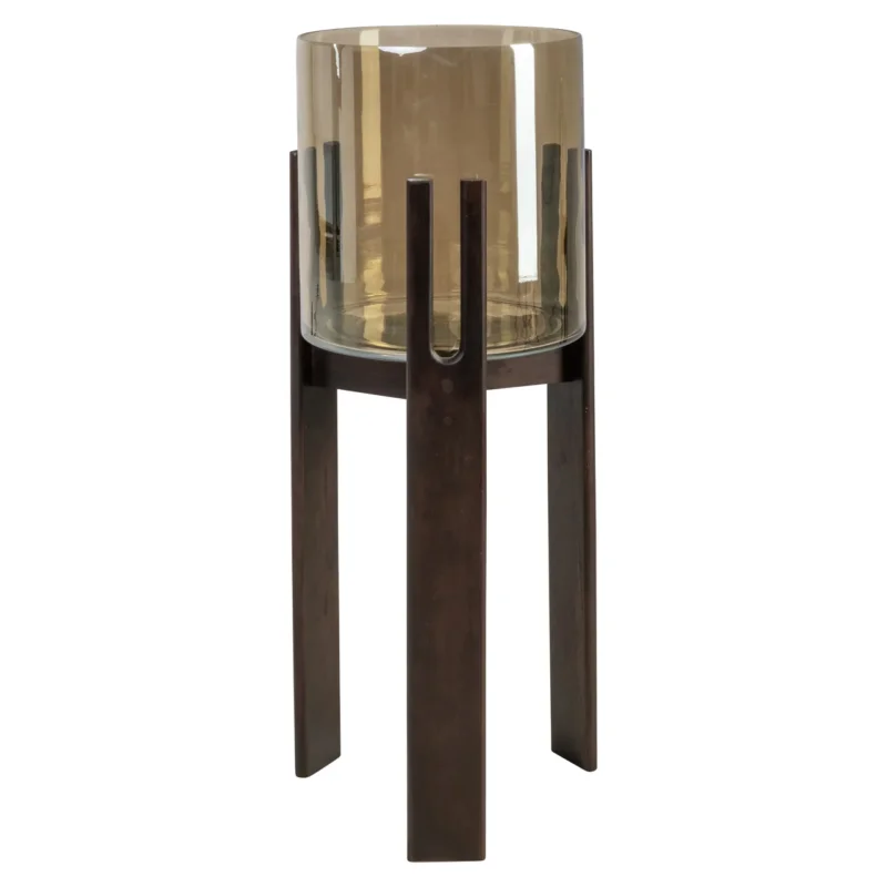 Richmond Interiors Windlicht Paige Walnuss | H 80 cm