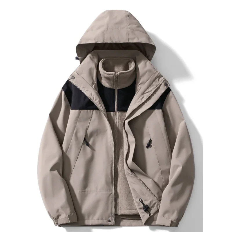 Damen 3-in-1 Outdoorjacke mit Kapuze und Innenjacke