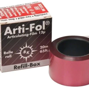 Arti-Fol® Nachfüllbox mit schwarzer und roter Artikulationsfolie, 22mm breit.