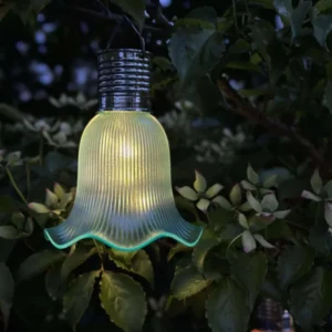 Pendel Flower mit Solarzellen - Aqua