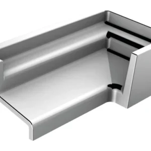Endkappe kurz links für Schwallschutzprofil 8x15 mm, Winkel 41 x 22 mm, glanzverchromt
