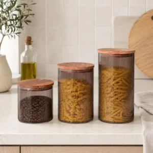 Aufbewahrungsgläser mit Holzdeckel - Verschiedene Größen