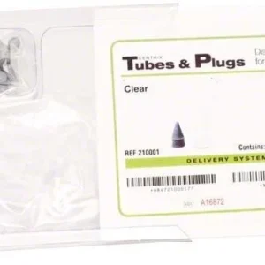 AccuDose Kanülen und Stopfen in transparenter Verpackung.