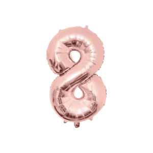 8 Jaar Cijfer Ballon Rose Goud Leeg 86cm van Paper Dreams koop je bij Partywinkel