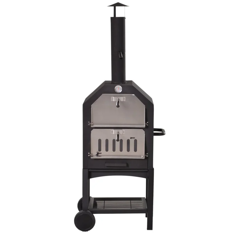 easycomfort easycomfort forno per pizza barbecue a carbonella in acciaio inox 50x36x160cm