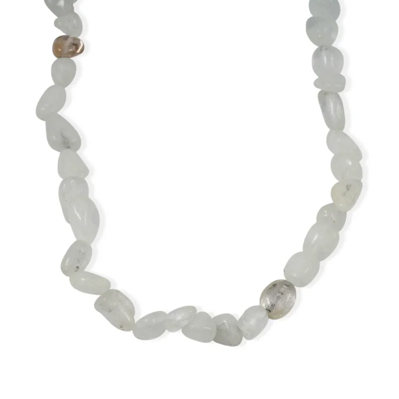 Weißer Quarz Halskette 16 cm Reine Legierung ca. 51.30 ct