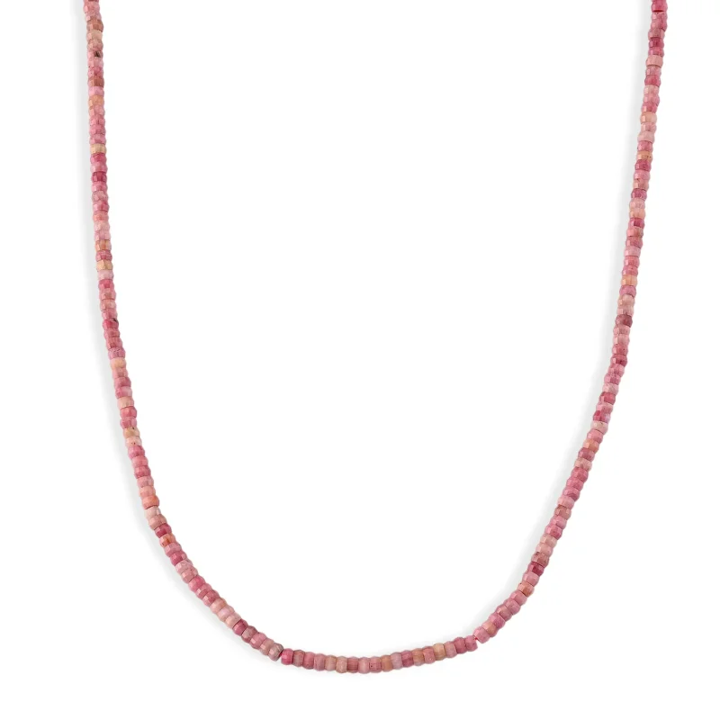 Natürlicher Argentinien Rhodochrosit Halskette ca. 45 cm 316L Edelstahl ca. 60.00 ct