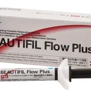 BEAUTIFIL Flow Plus Spritze F00 A3 mit Verpackung und Zubehör.