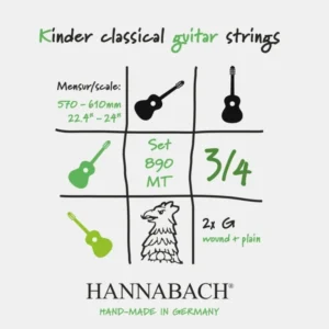 Hannabach Klassikgitarre-Saiten Serie 890 3/4 Kindergitarre Mensur: 57-61cm - Musik-Ebert Gmbh