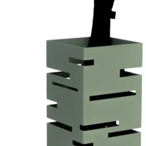 Spinder Moderner Stahl-Schirmständer im skandinavischen Stil mit grünem Metallgestell, Gesamtansicht.
