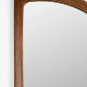 Wandspiegel Nyko Rechteckig aus Gummiholz in Beige, 120 x 26 cm
