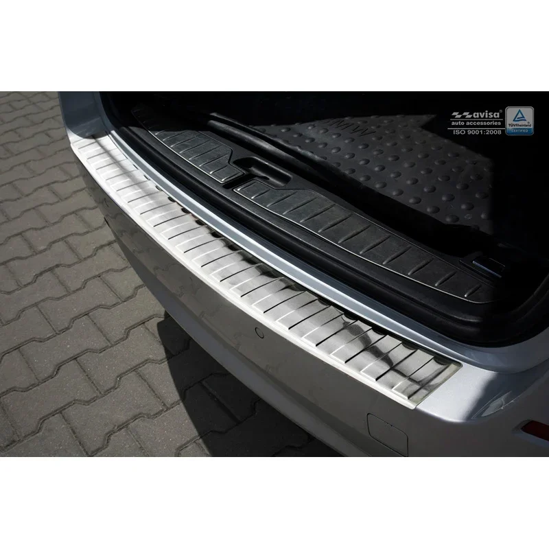 Avisa, Edelstahl Heckstoßstangenschutz passend für BMW 5er F11 Touring 2010-2017 Ribs, Silber