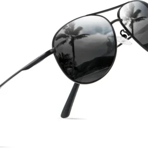 Polarisierte Vintage Sonnenbrille mit UV400 Schutz Schwarz