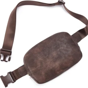 Telena Damen Bauchtasche PU Leder Crossbody Umhängetasche