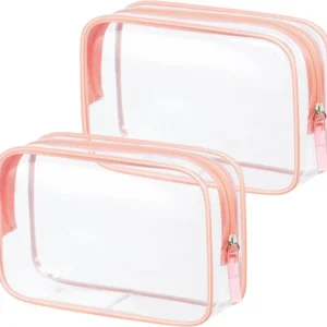 Transparente Kulturtasche 2-teilig PVC Wasserdicht TSA-zugelassen