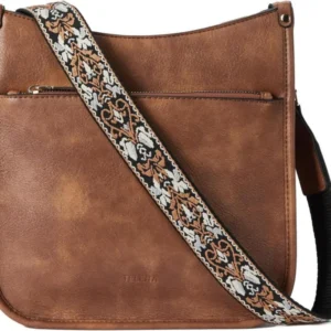 Schultertasche Damen PU Leder Umhängetasche Crossbody Bag Braun