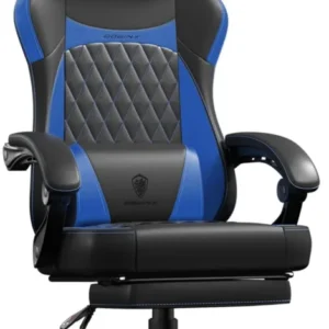 Ergonomischer Gaming Stuhl mit Lendenwirbelstütze und PU Leder