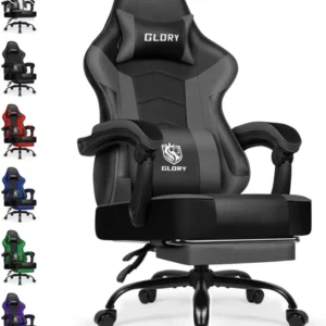 Ergonomischer Gaming Stuhl mit Fußstütze und 150 kg Belastbarkeit