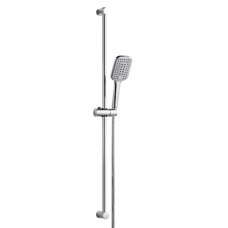 OFFO Duschset Chrom, 3 Strahlarten, 100cm Duschstange