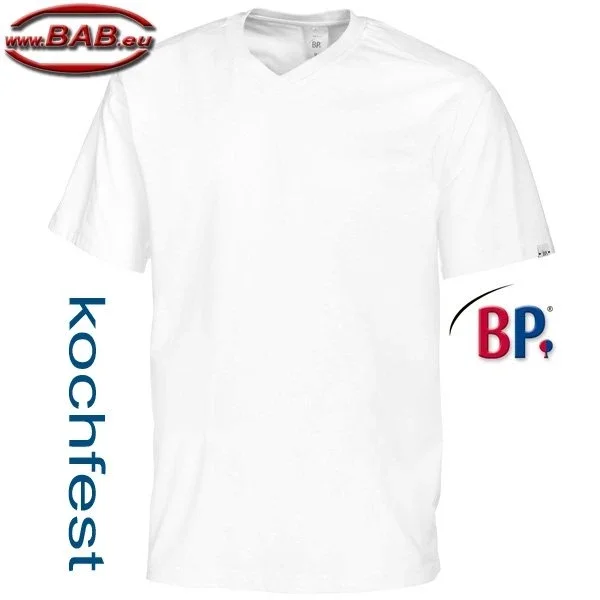 BP-SOPO 1618 Shirt unisex mit V-Ausschnitt in weiß Gr. XS, S