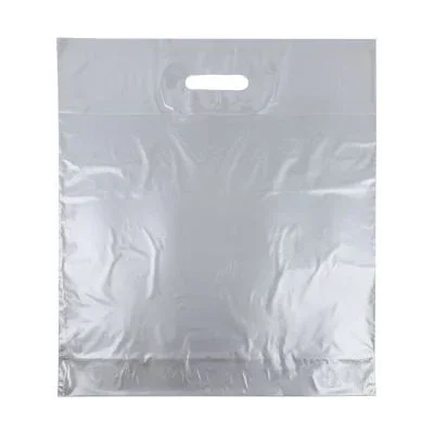 Budget-Kunststofftaschen 45x50+2x4 cm Silber (500 Stück) [FP-DQU017]