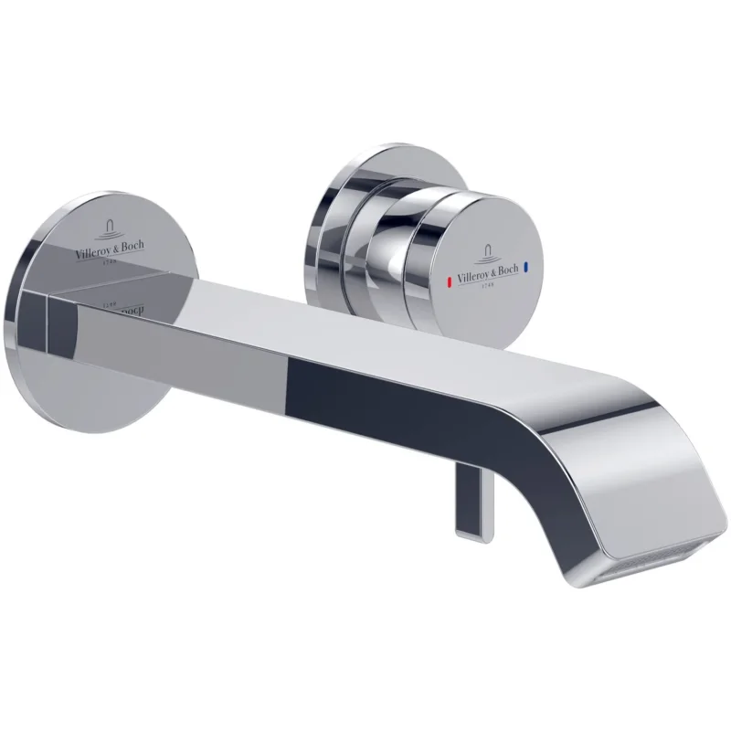 VILLEROY & BOCH - Waschtisch-Wandarmatur L195mm Fertigmontageset Rosette rund verchromt