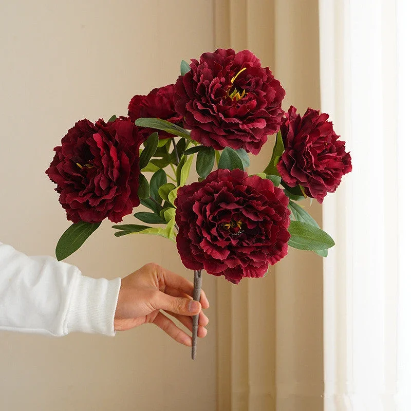 Künstliche 5 große Kopf Pfingstrosen Blumen | Karnz
