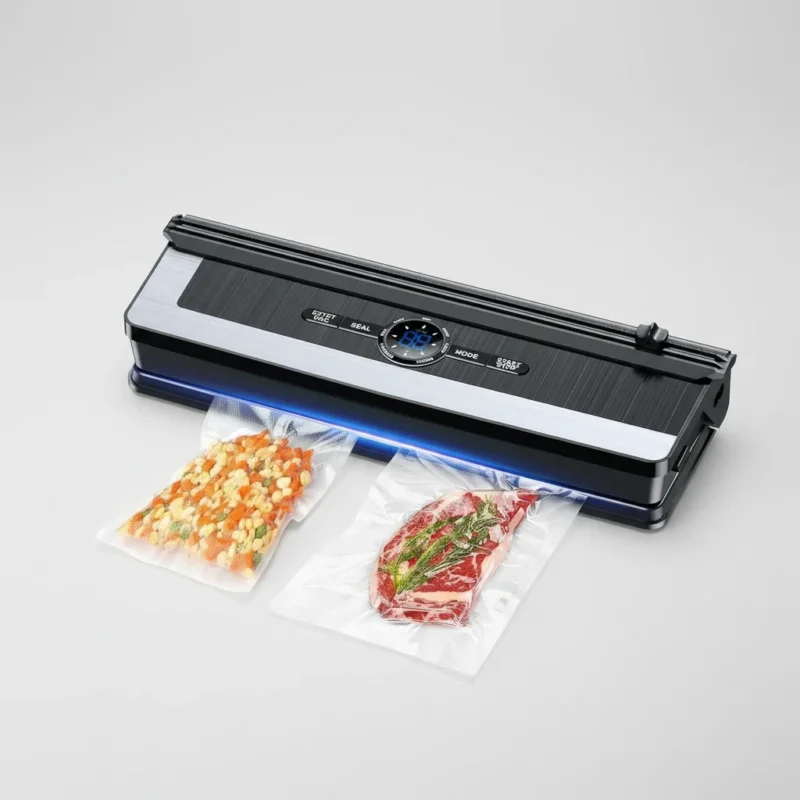 Brehn | Professional 8-in-1 Vakuumiergerät | Integrierter Präzisionsschneider | Modi für trockene & feuchte Lebensmittel | Luftdichtes LED-Versiegelungssystem | Inkl. 15 Vakuumbeutel