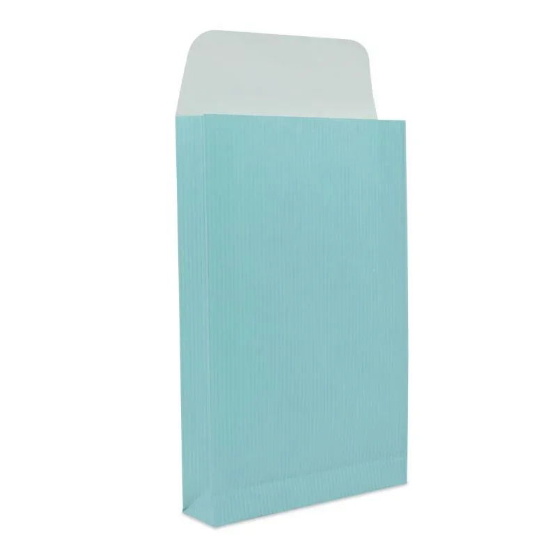 Paper gift bags with a flap closure 12+3x19cm Blue