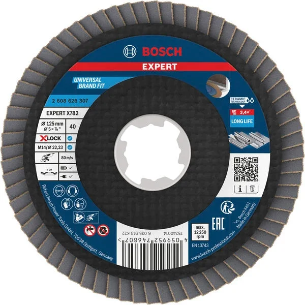 Produktbild von Fächerschleifscheibe 125 mm K40 EXPERT X782 gewinkelt Flex X-Lock T29