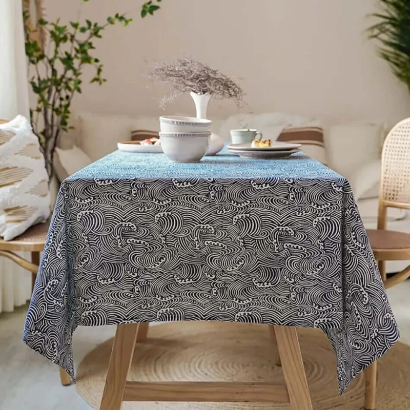 Tischdecke aus Leinen im japanischen Stil