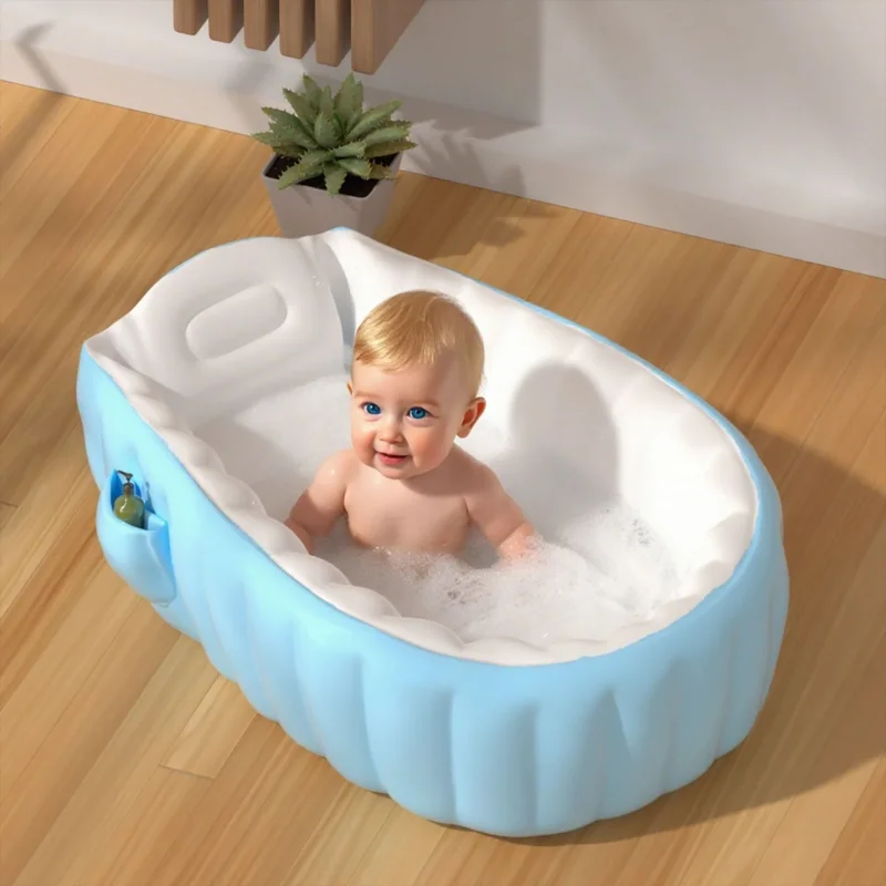 Unisex Aufblasbare Komfort-Badewanne mit seitlichen Ablagen Karnz