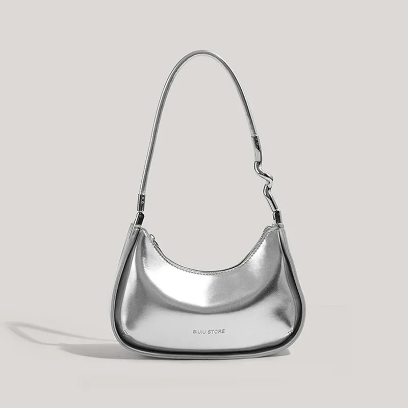 Schlanke Metallic Abend Schultertasche Karnz