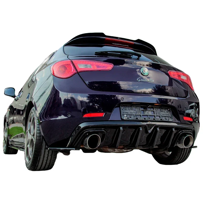 OneWay, Heckstoßstangen-Diffusor, glänzend schwarz, Passend für Alfa Romeo Giulietta 2010-2020, Version 2