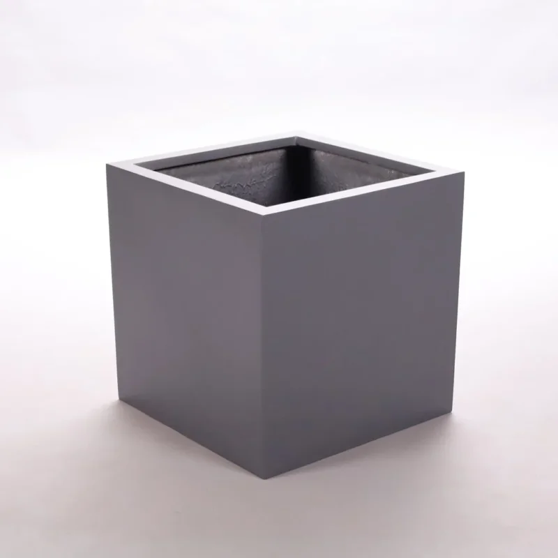 Elegant Einrichten | Pflanzkübel | Fiberglas | anthrazit metallic | quadratisch | 40x40x40cm