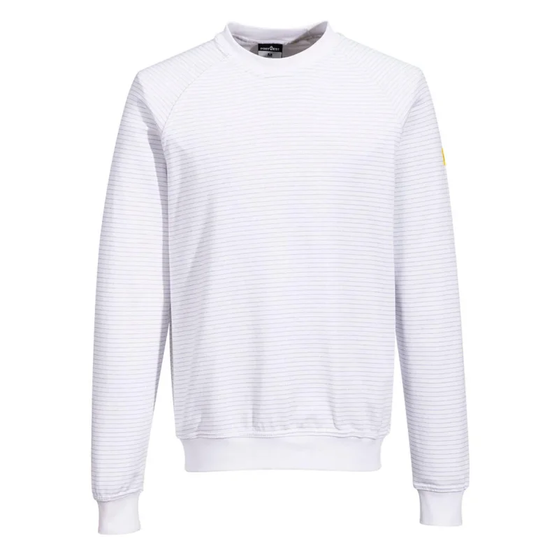 PW-AS24 Antistatisches ESD Sweatshirt weiß