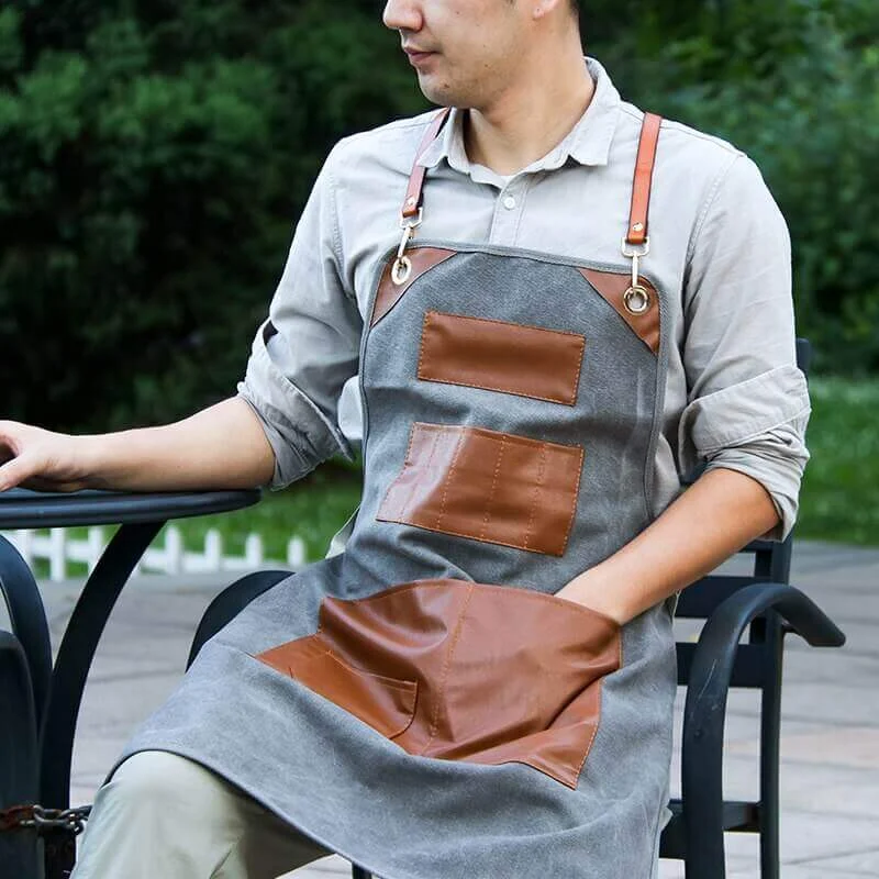 Leder-Schürze ArtisanPro | Handgefertigt | Verstellbare Träger | Ideal zum Grillen, Kochen & Basteln