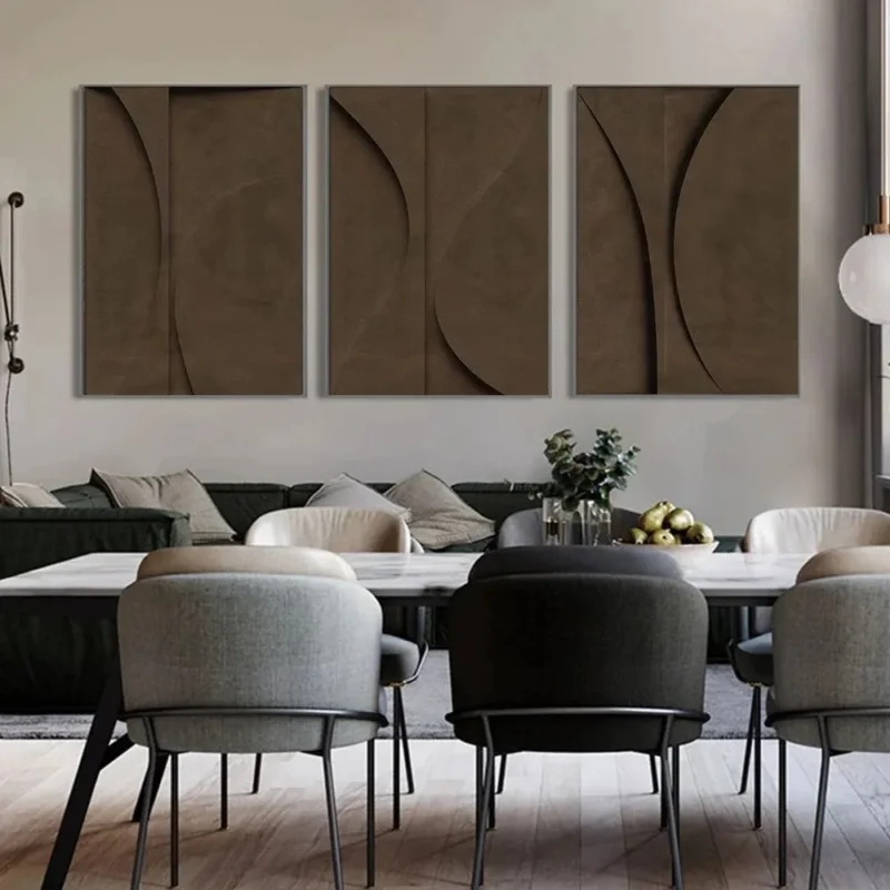 Moderner Minimalistischer Flacher Geometrischer Linien Wandkunst Feine Kunst Leinwanddrucke Retro Braune Abstrakte Bilder Für Das Wohnzimmer Zeitgenössische Inneneinrichtung Dekor | Karnz