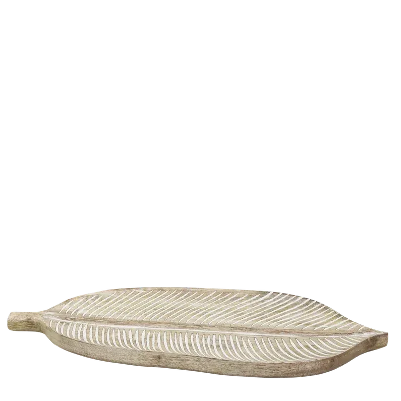 Chic Antique - Tours Serviertablett Blatt aus Mangoholz