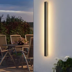 Brehn | NeroEdge SleekLine Wasserdichte LED Wandleuchte – Moderne Außenlampe in Schwarz