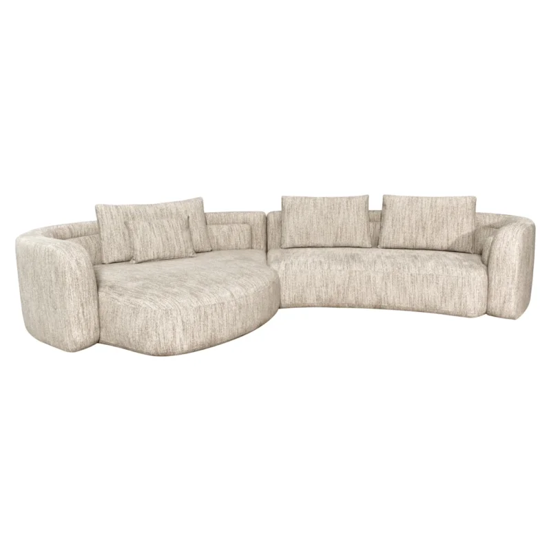 Richmond Interiors halbrundes Sofa Angusto mit Lounge links | Natural