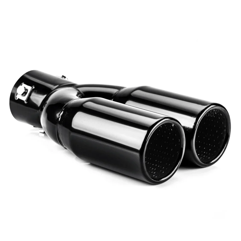 AMiO AMiO Universele Dubbele Uitlaat Demper Recht Tip RVS Koppelstuk (130 x 63 mm) Zwart AMiO 1